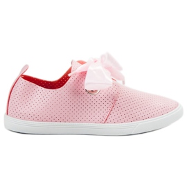 SHELOVET Sapatos amarrados com uma fita rosa