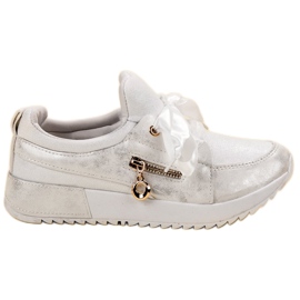 SHELOVET Sapatos de brocado branco