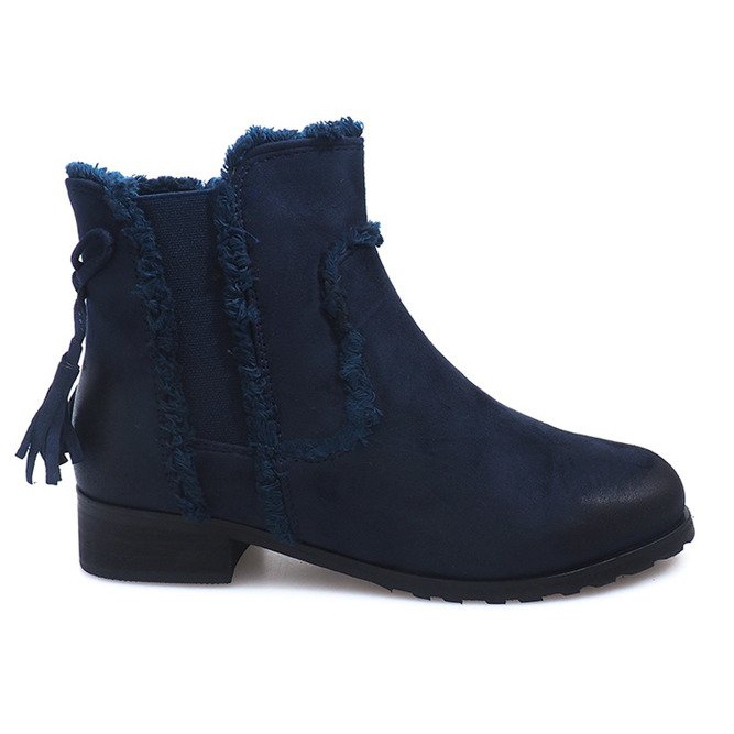 Botas Quentes Botas Jodhpur Fur W156 Navy azul marinho