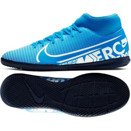 Sapatos de interior Nike Mercurial Superfly 7 Club Ic M AT7979-414 azul azul
