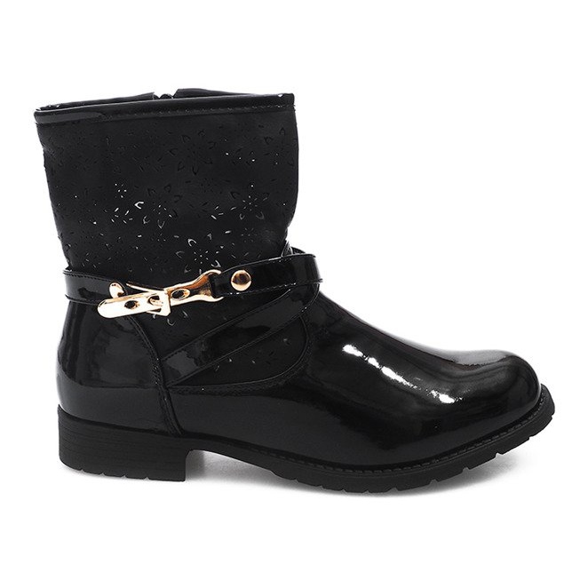 Botas Abertas Galochas Lacadas ZH650 Preto