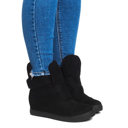 Tênis cunha com velcro 1703 preto