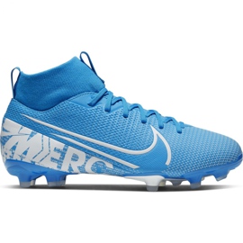 Chuteiras Nike Mercurial Superfly 7 Academy FG / MG Jr AT8120 414 azul Chuteiras Nike Mercurial Superfly 7 Academy FG / MG Jr AT8120 414 azul