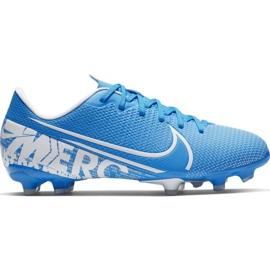 Botas de futebol Nike Mercurial Vapor 13 Academia FG / MG Jr AT8123 414 azul