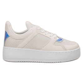 Ideal Shoes Tênis Com Brilho branco Ideal Shoes Tênis Com Brilho branco