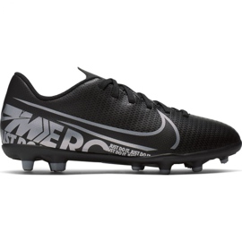 Sapatos de futebol Nike Mercurial Vapor 13 Clube FG / MG Jr AT8161 001 preto