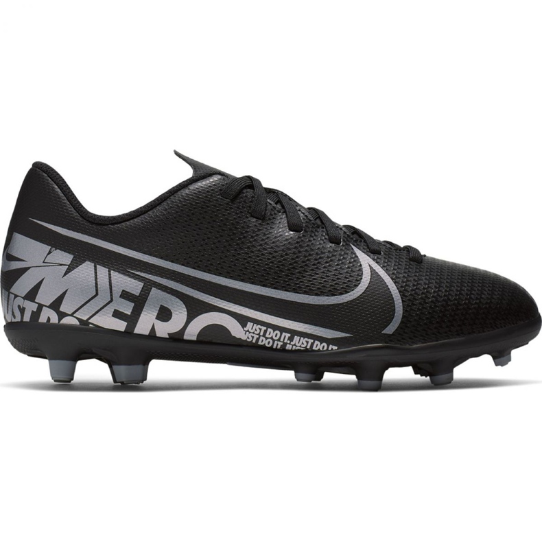 Chuteiras Nike Mercurial Vapor 13 Club FG / MG Jr AT8161 001 pretas preto preto