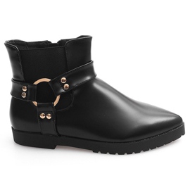 Botas Quentes Elegantes Com Fivela HW14 Preta preto