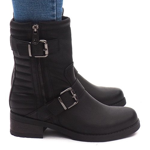 Botas Quentes Com Fivela 14A7181 Preta preto