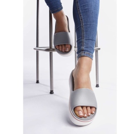 Crocs Plataforma Crocband Slide 04M Light Grey Rose cinza