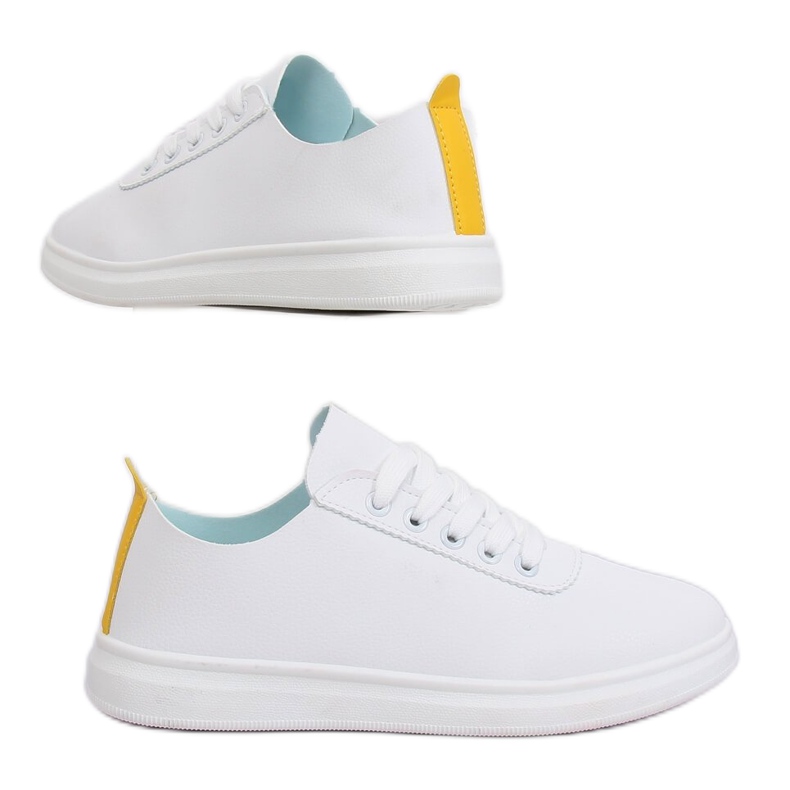 Tênis feminino branco e amarelo CL33315 Amarelo