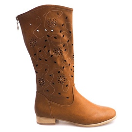 Marrom Botas Openwork TLT1301 Camelo