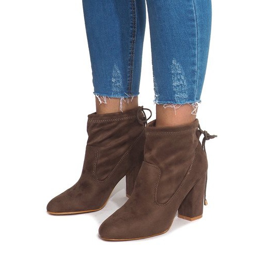 Botas de camurça em um poste 88-45 Khaki multicolorido verde