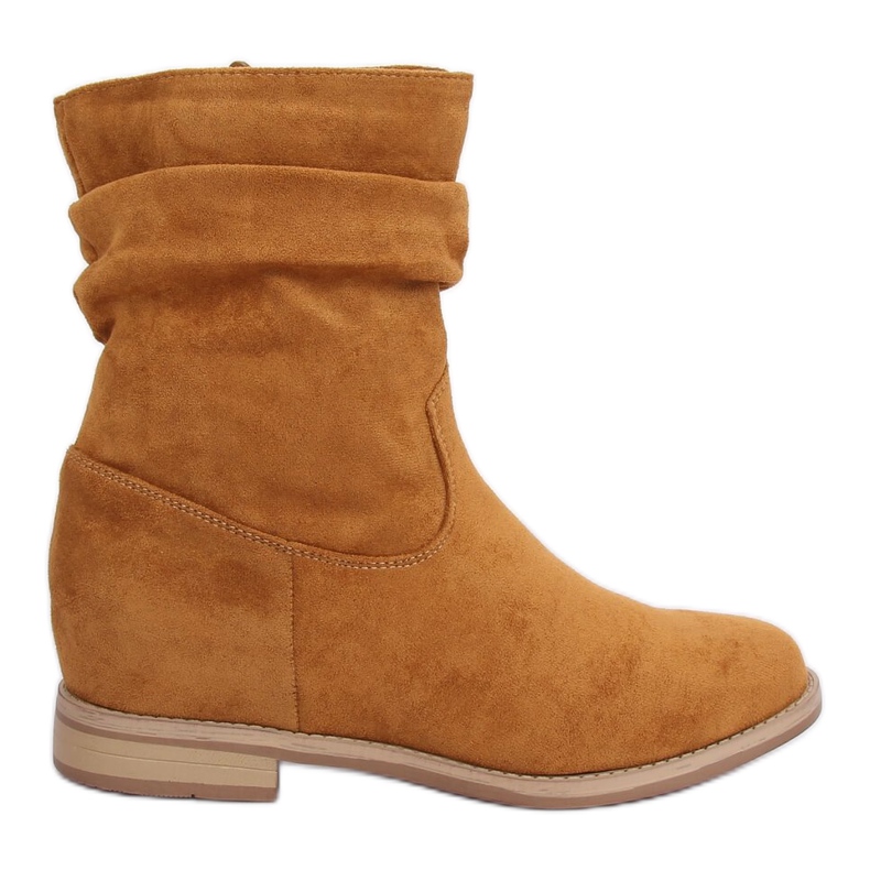 Botas em uma cunha de mel escondida NC838 Camel castanho