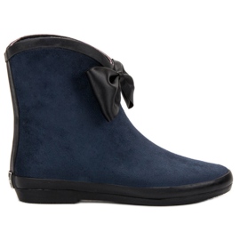 Kylie Wellingtons de camurça com arco marinha