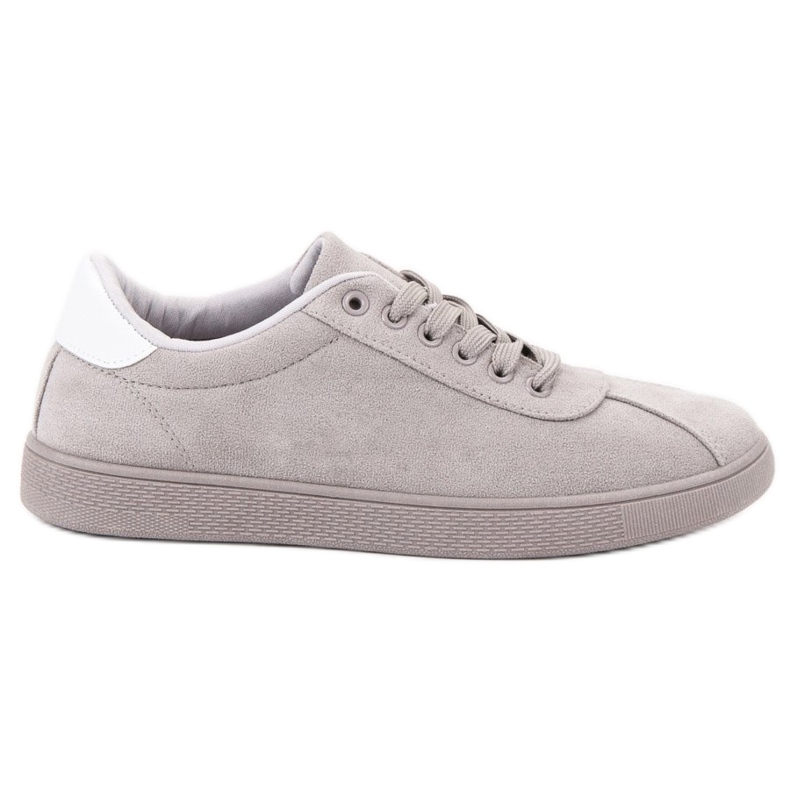 Ideal Shoes Sapatos de renda cinza