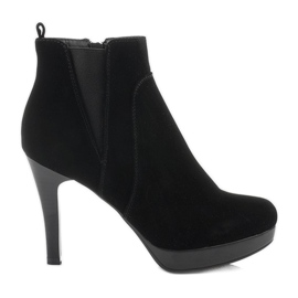 Botas de salto alto J0084-1 com zíper preto
