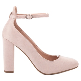 Ideal Shoes Bombas presas com fivela marrom