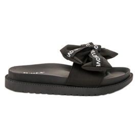 Jumex preto Flip Flops Com Arco De Amor