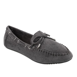 Mocassins mocassins cinza com um arco XW9100