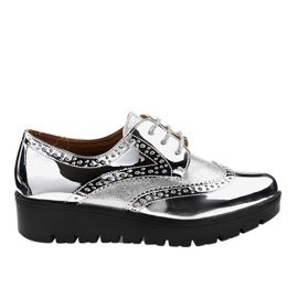 Sapatos de renda prateados TL-60 cinza