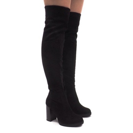 Botas De Camurça No Post SU-2730 Preto