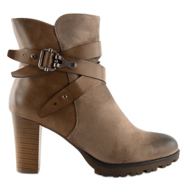 Botas de salto alto marrom 8287 Khaki