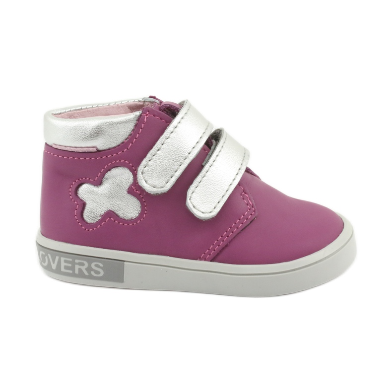 Botins Mazurek Velcro até o tornozelo rosa cinza