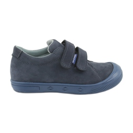 Sapatos masculinos, velcro Mazurek 1267 azul marinho