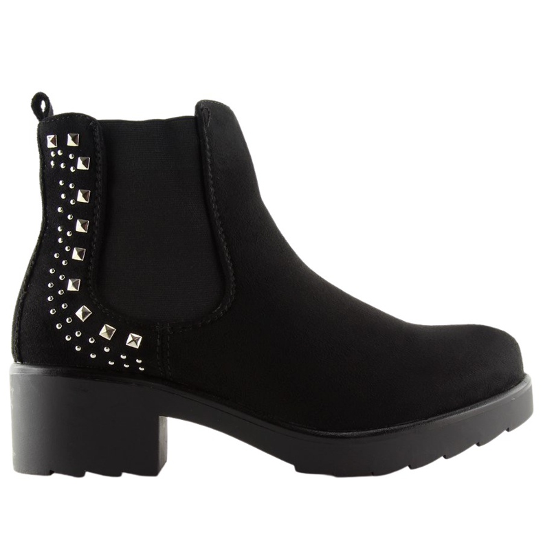 Botas pretas Chelsea com tachas Z175 Pretas preto