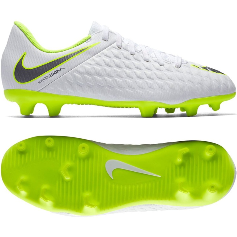 Chuteiras Nike Hypervenom Phantom 3Club Fg Jr AJ4146-107 brancas branco branco