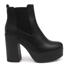 Botas de salto com elástico E4863 preto