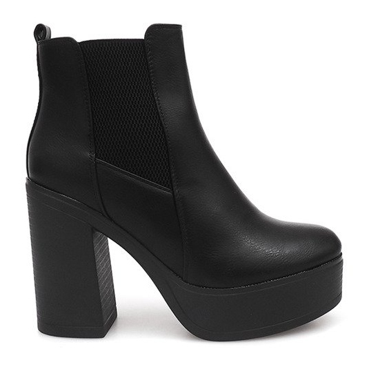 Botas de salto com elástico E4863 preto