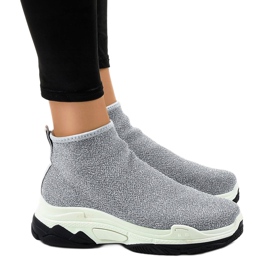 Sapatos esporte cinza com elástico LA33P