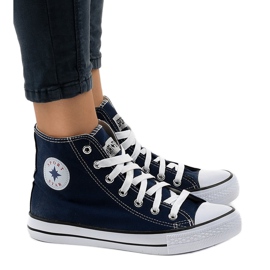 Tênis de cano alto clássico azul marinho DTS8224-4 azul-marinho