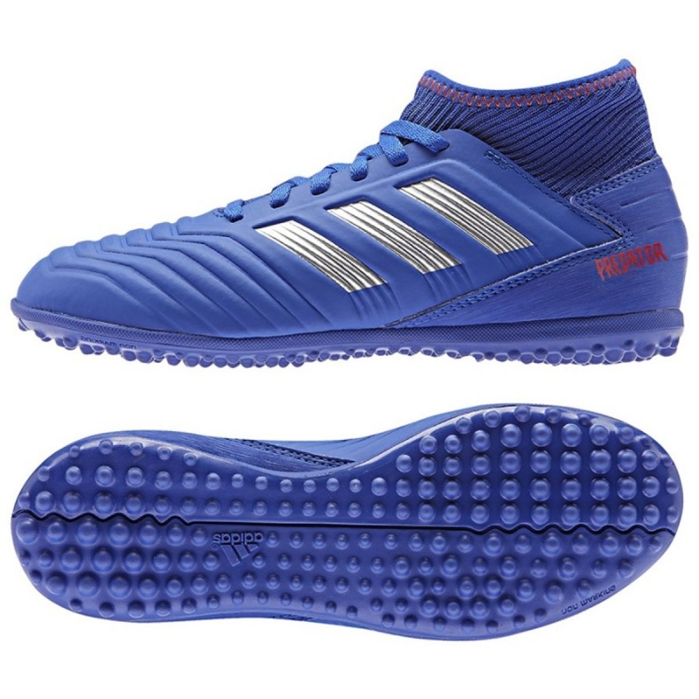 Sapatos azuis Adidas Predator 19.3 Tf Jr CM8546 azul azul Sapatos azuis Adidas Predator 19.3 Tf Jr CM8546 azul azul