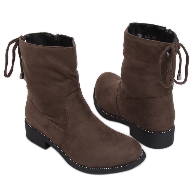 Botas femininas verdes em cáqui 7378-PA Verde