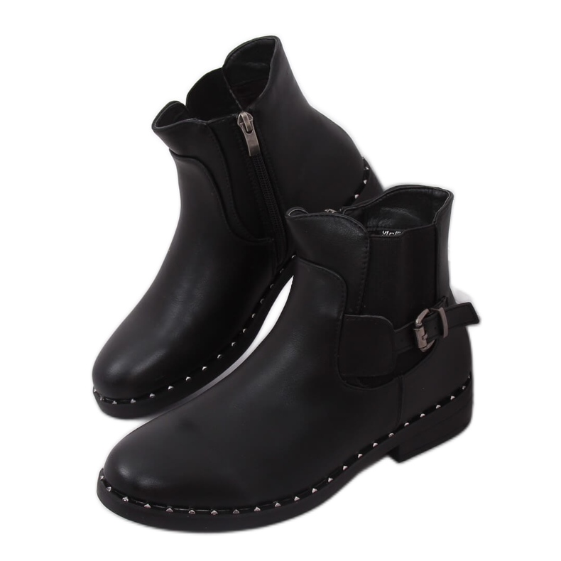 Botas pretas Chelsea para mulheres HFN-2279 pretas preto