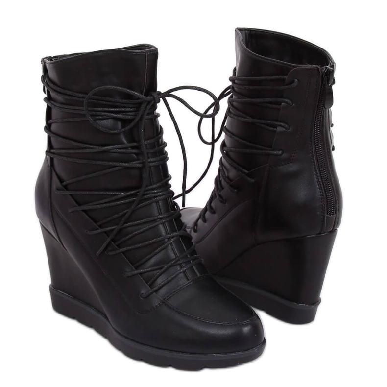 Botas pretas HX301 cunha pretas preto