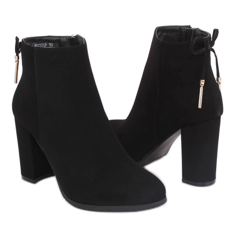 Botas elegantes pretas de salto alto NS055P pretas preto