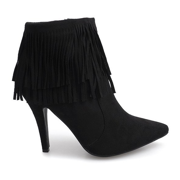 Botas pretas em um alfinete Boho 99-95 Preto