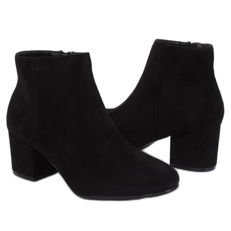 Botas pretas de salto baixo YQ216P pretas preto