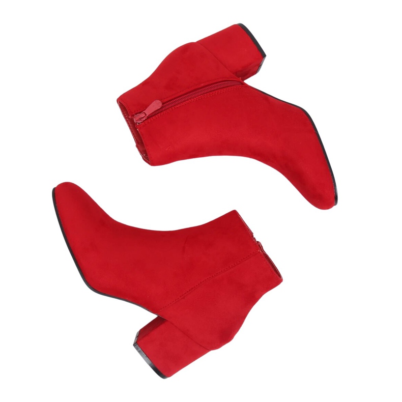 Botas vermelhas de salto baixo YQ216P vermelhas vermelho