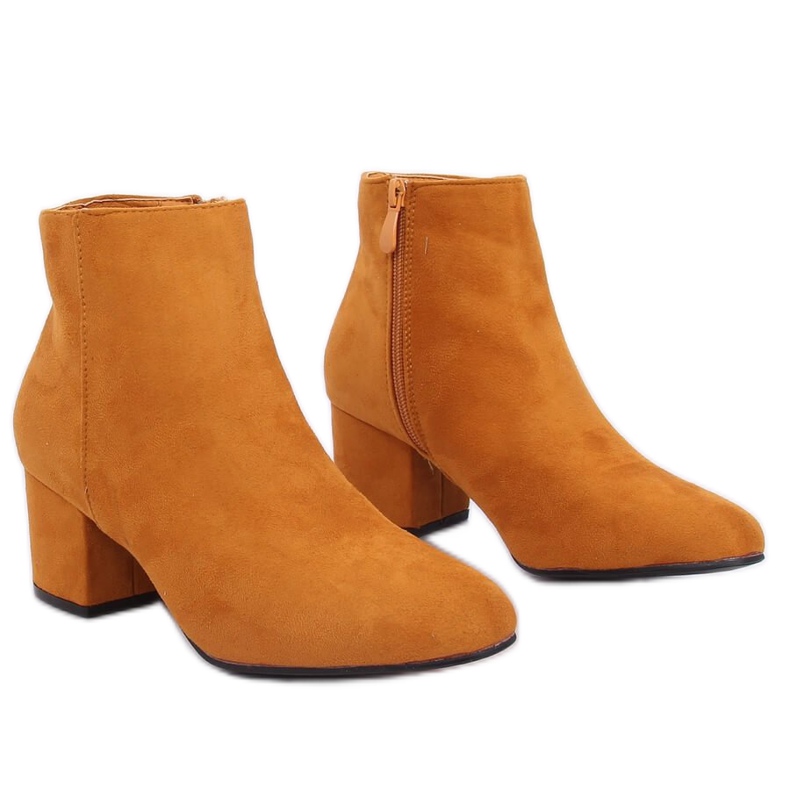 Botas de salto baixo em amarelo mel YQ216P multicolorido