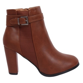 Botas marrons de salto alto F815-2 Camel marrom