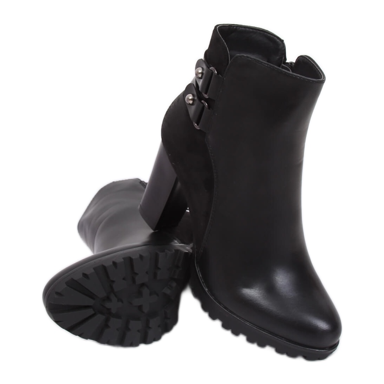 Botas pretas de salto alto Z182 pretas preto