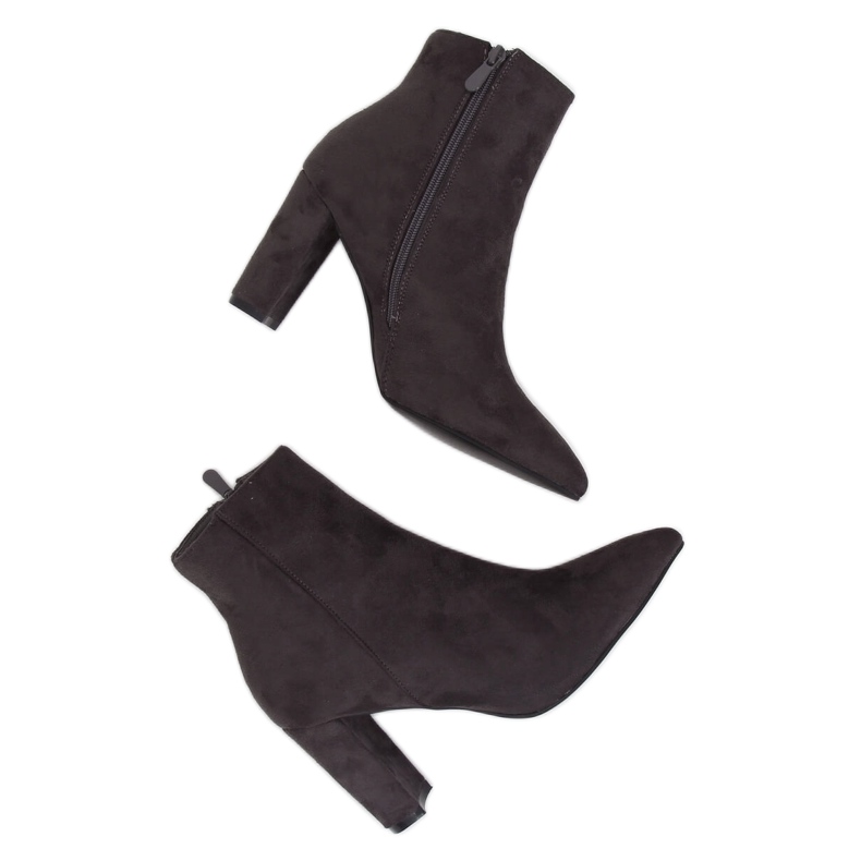 Botas cinza de salto alto NS039P cinza Botas cinza de salto alto NS039P cinza