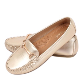 Amarelo Mocassins femininos ouro L7189A Gold