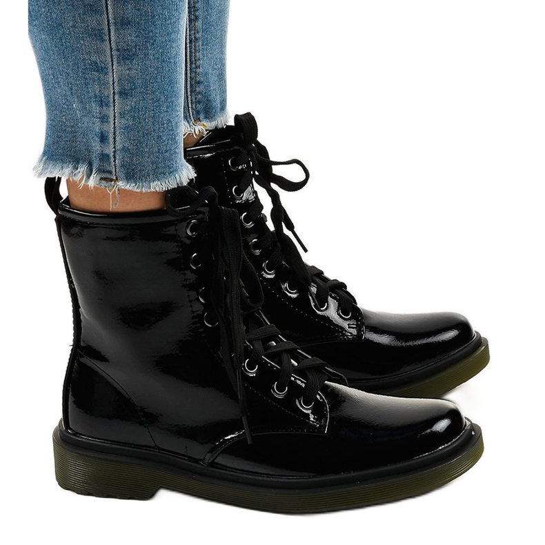 Botas lacadas pretas SD708 preto