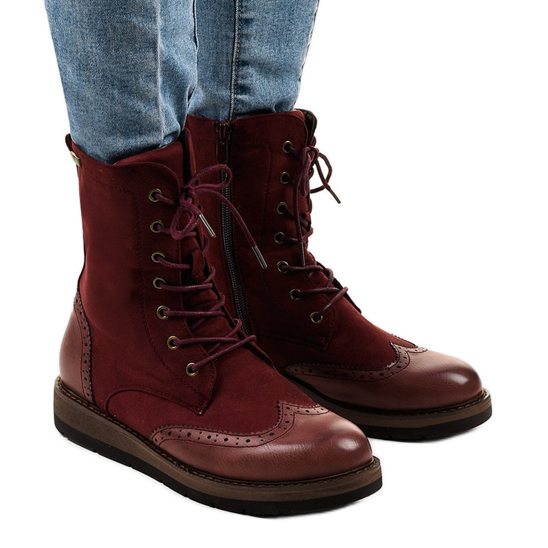 Botas caçadores para mulheres bordô C366 vermelho